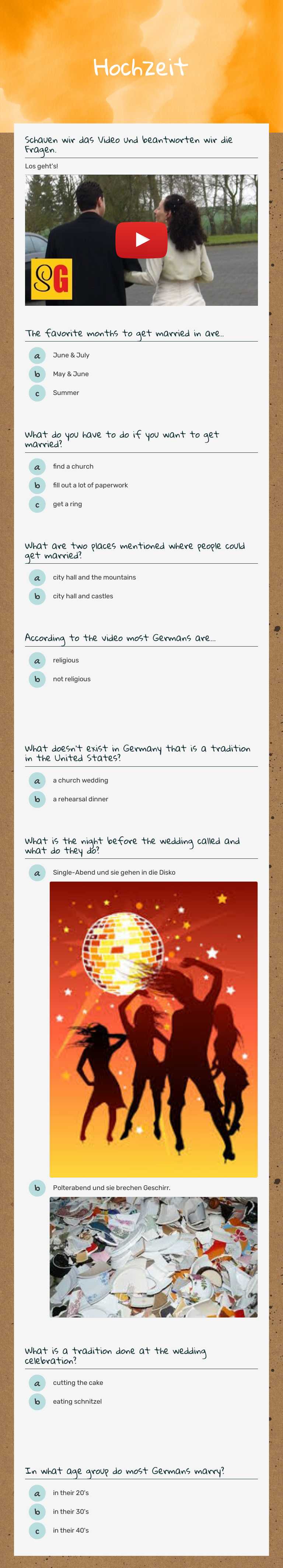 Hochzeit worksheet preview image