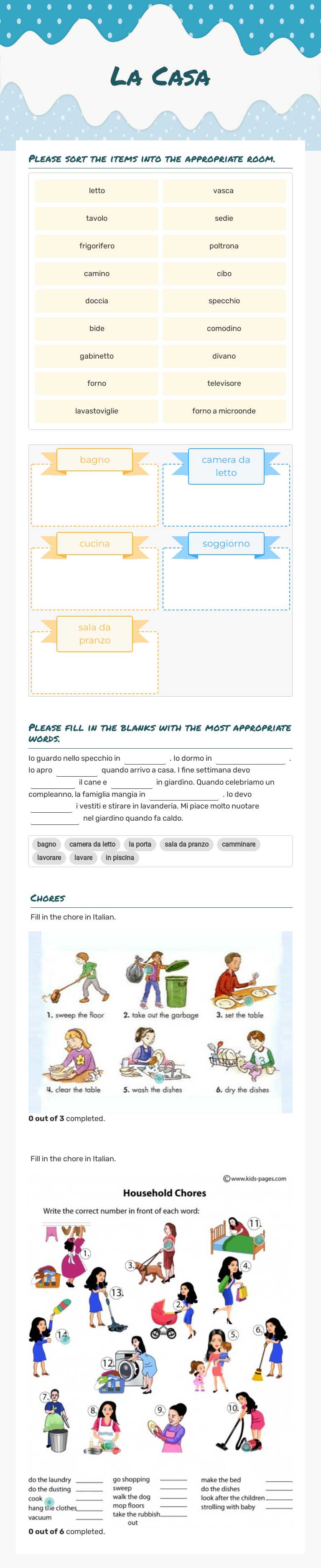 La Casa worksheet preview image