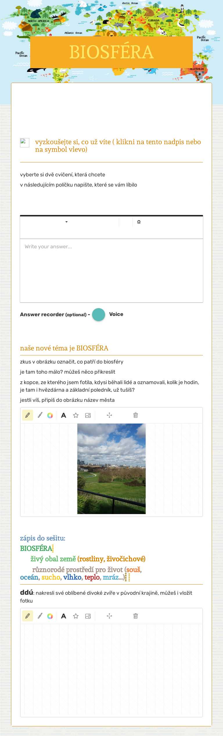 BIOSFÉRA worksheet preview image