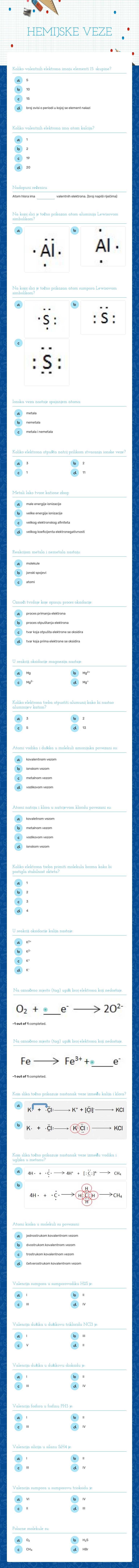 HEMIJSKE VEZE worksheet preview image
