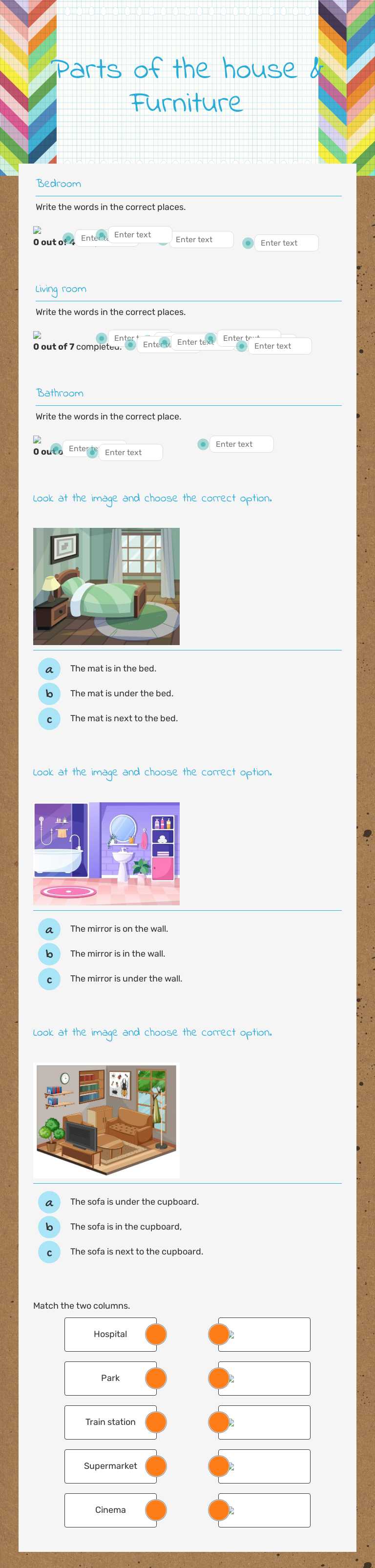 Parts of the house & Furniture worksheet preview image