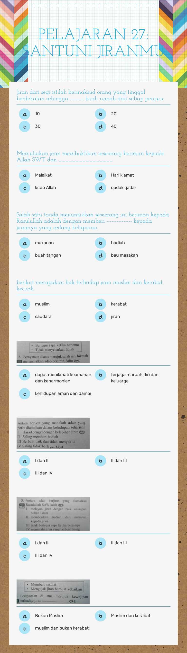 PELAJARAN 27: SANTUNI JIRANMU worksheet preview image