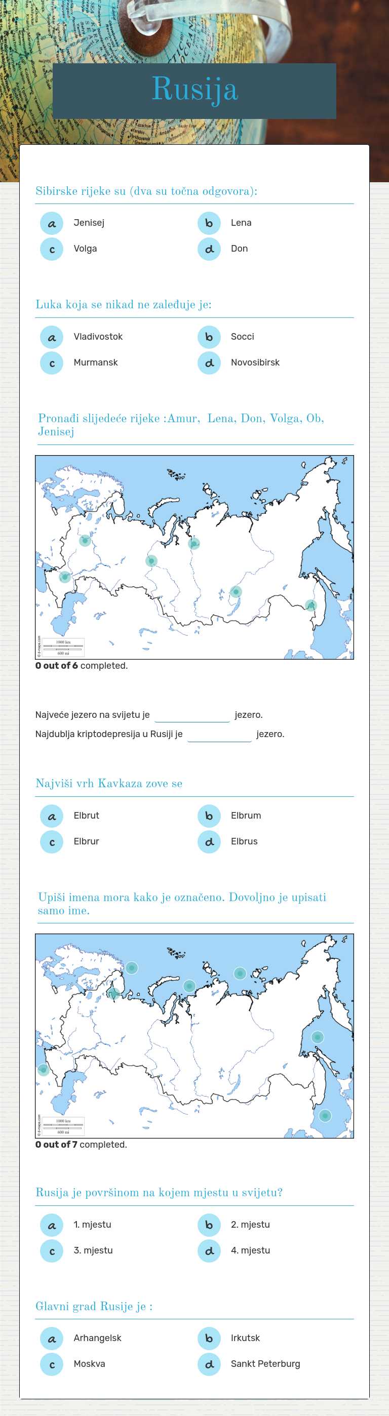 Rusija worksheet preview image