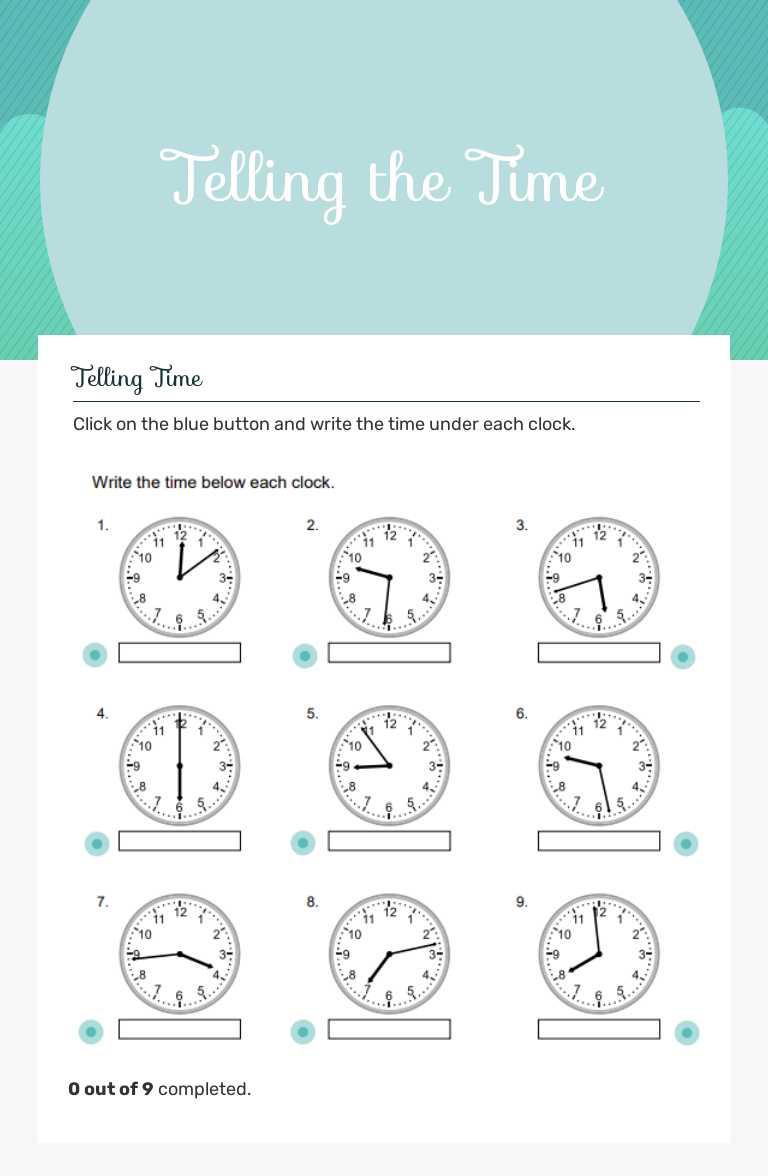 Telling the
Time worksheet preview image