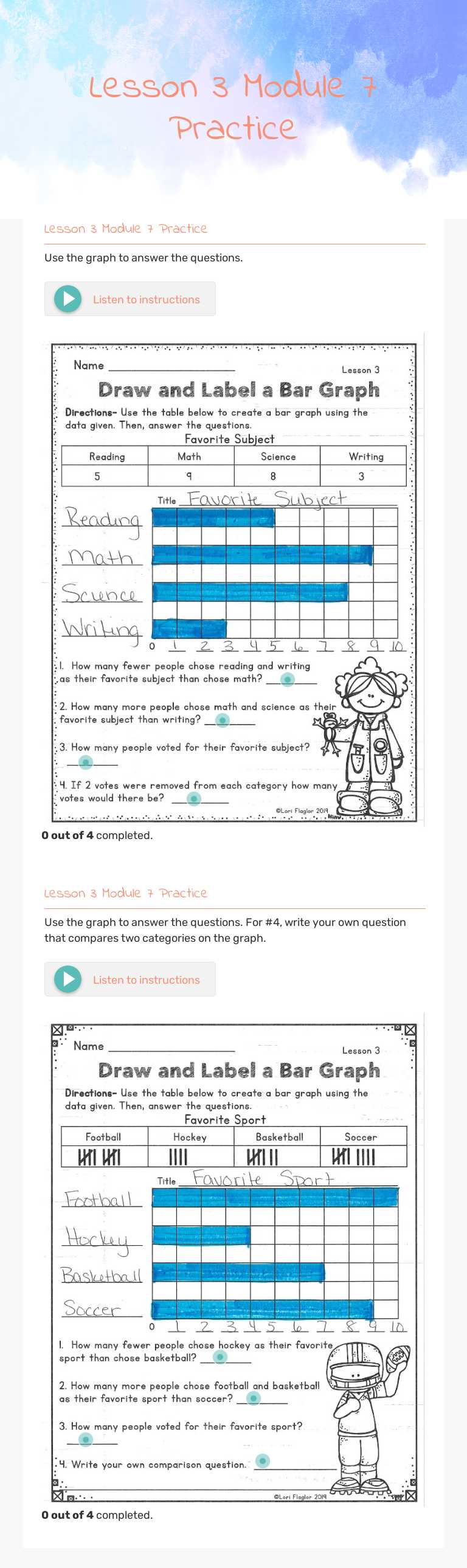 Lesson 3 Module 7 Practice worksheet preview image