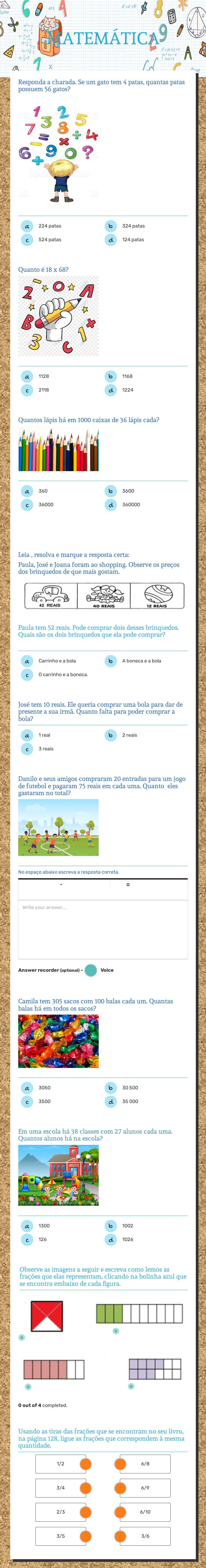 MATEMÁTICA worksheet preview image