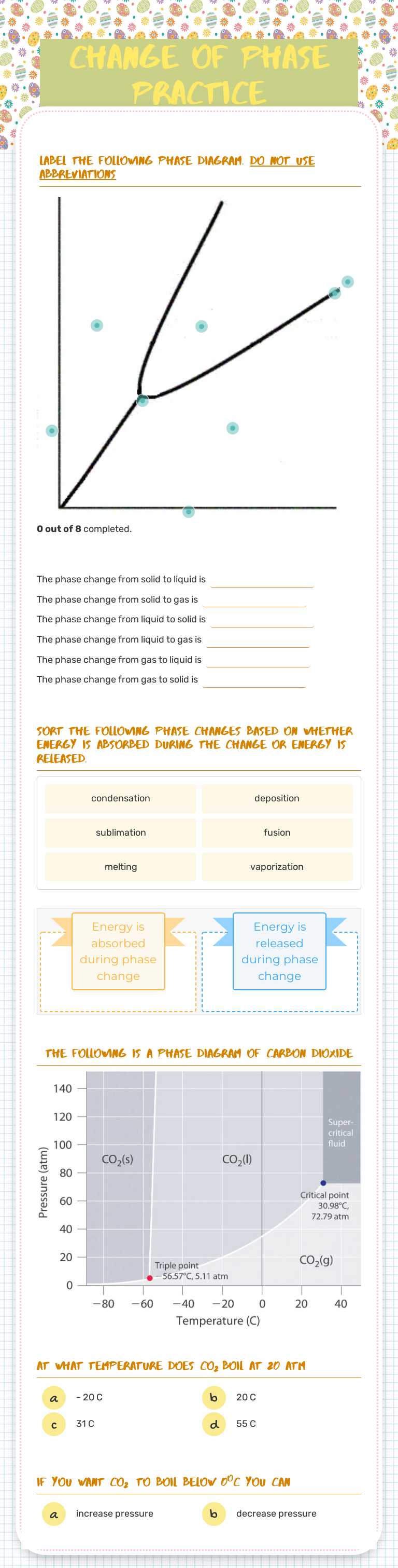 Change of Phase  Practice Grade 10 worksheet preview