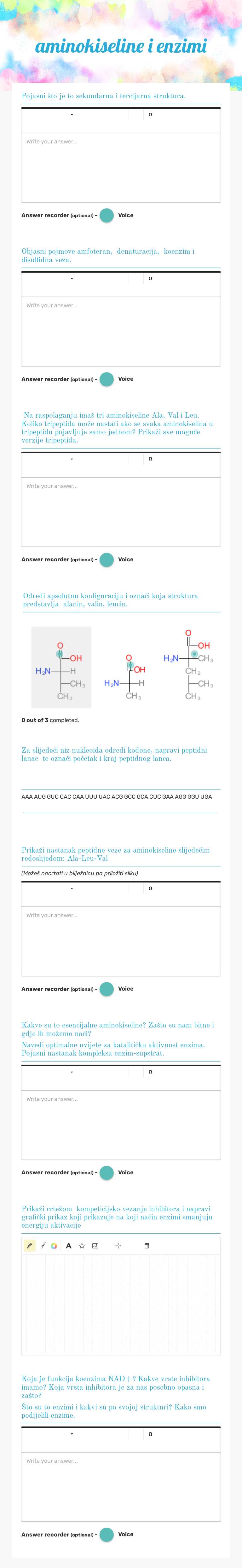 aminokiseline i enzimi worksheet preview image