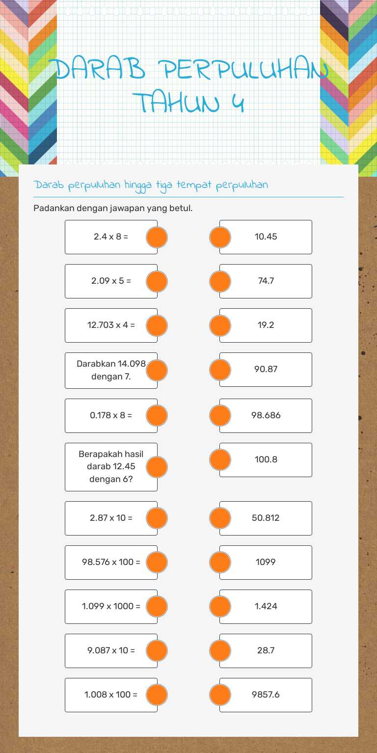 DARAB PERPULUHAN TAHUN 4 worksheet preview image