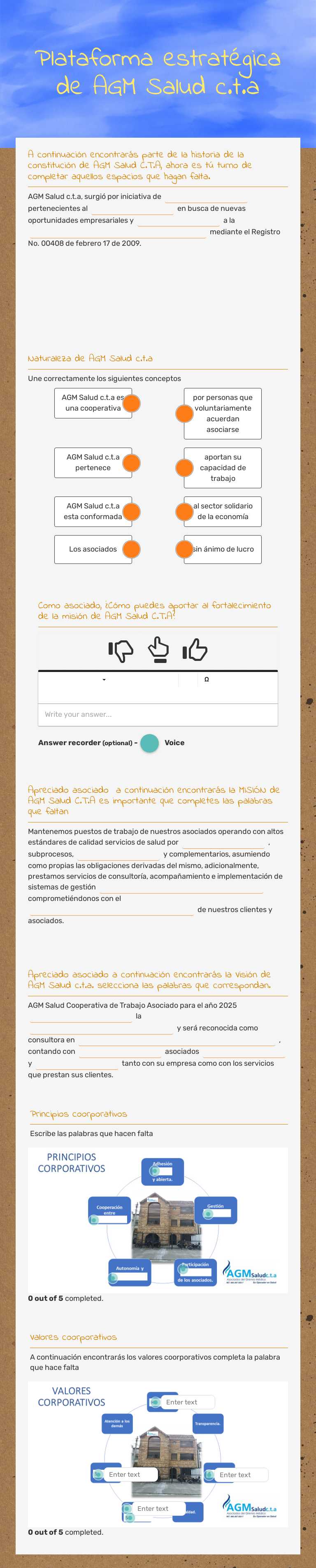 Plataforma estratégica de AGM Salud c.t.a worksheet preview image