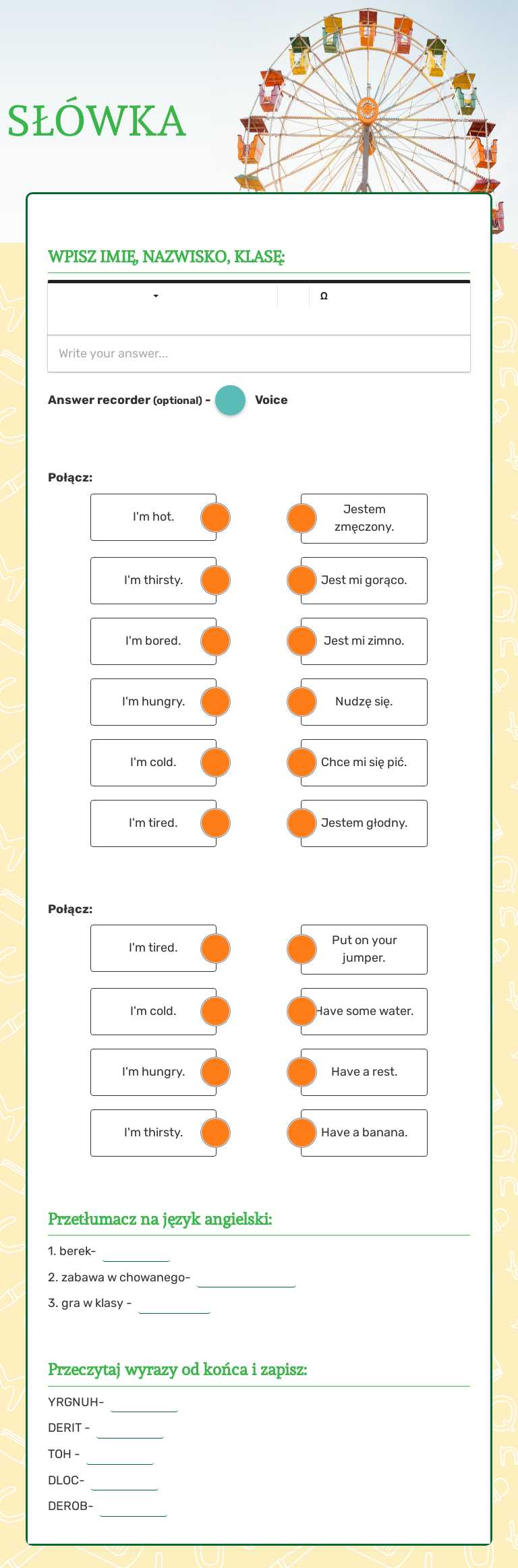 SŁÓWKA worksheet preview image
