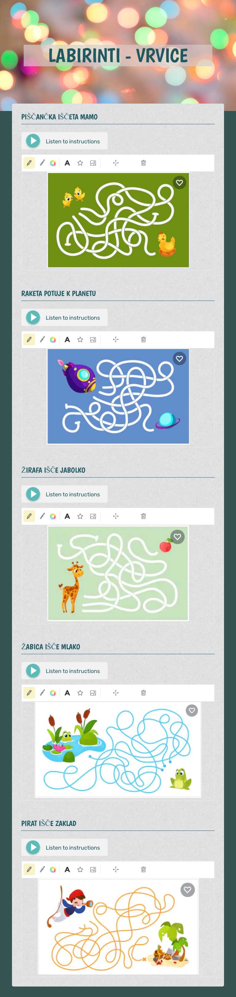 LABIRINTI - VRVICE worksheet preview image