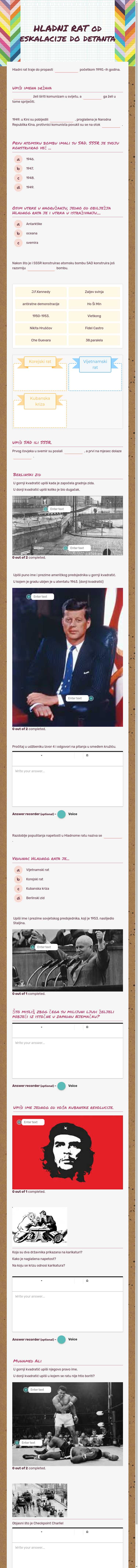 HLADNI RAT od eskalacije do detanta worksheet preview image