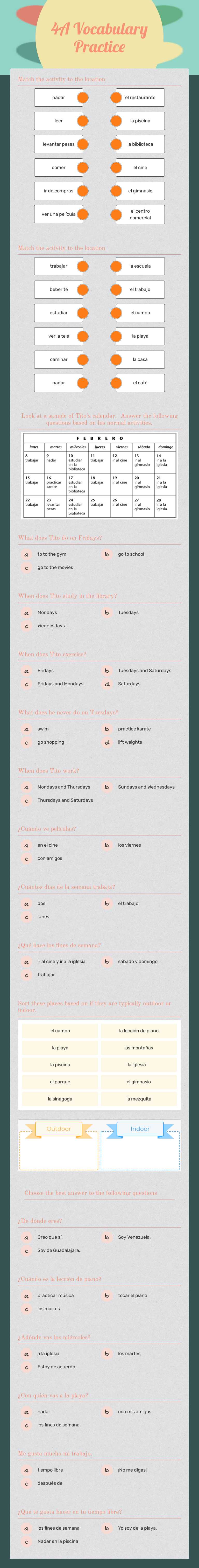 4A Vocabulary Practice worksheet preview