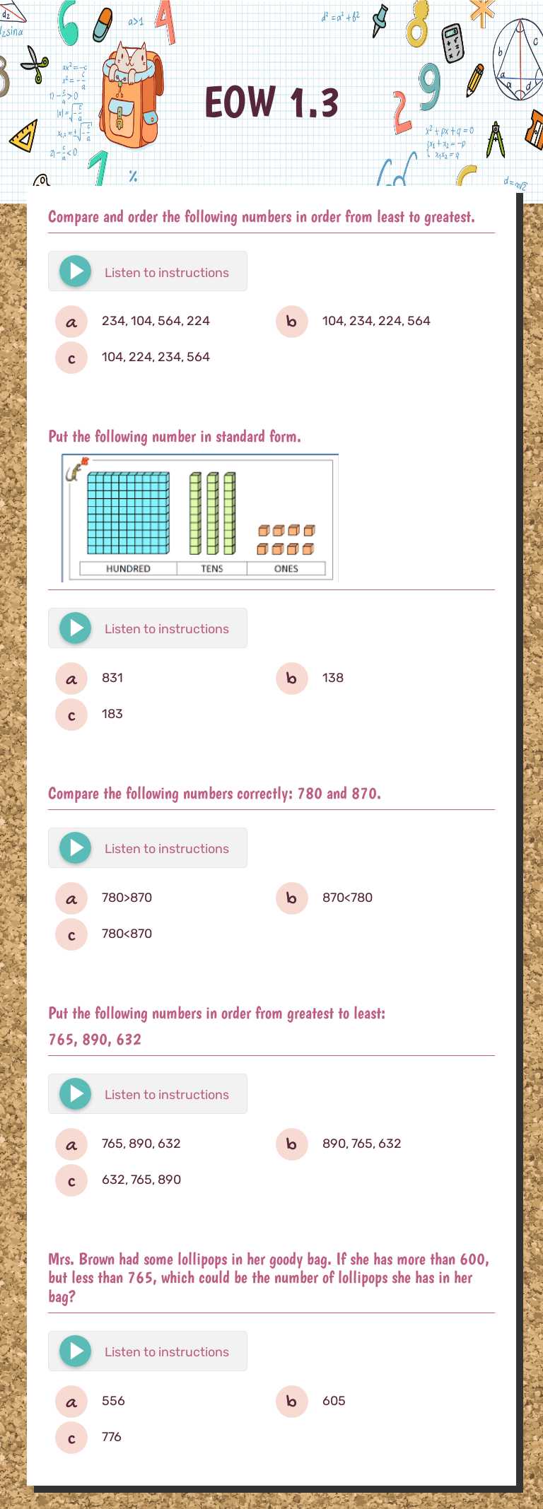 EOW 1.3 Grade 2 worksheet preview
