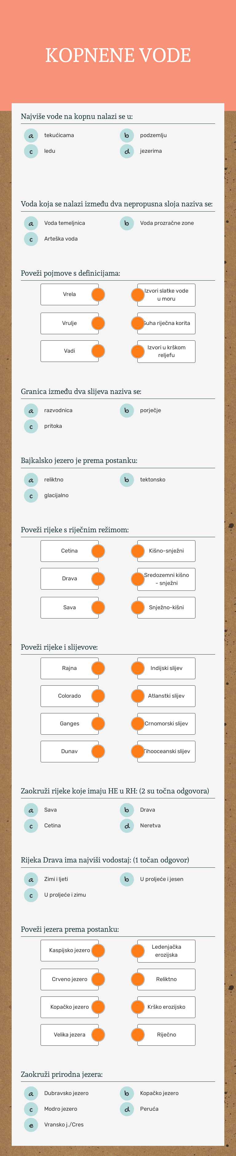 KOPNENE VODE worksheet preview image