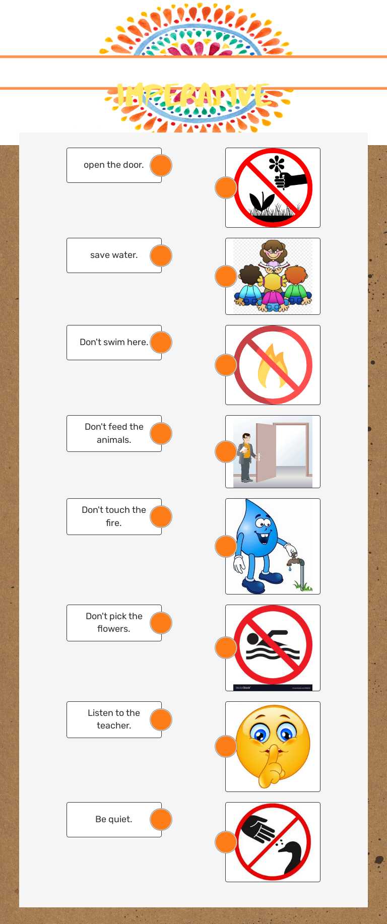imperative worksheet preview image