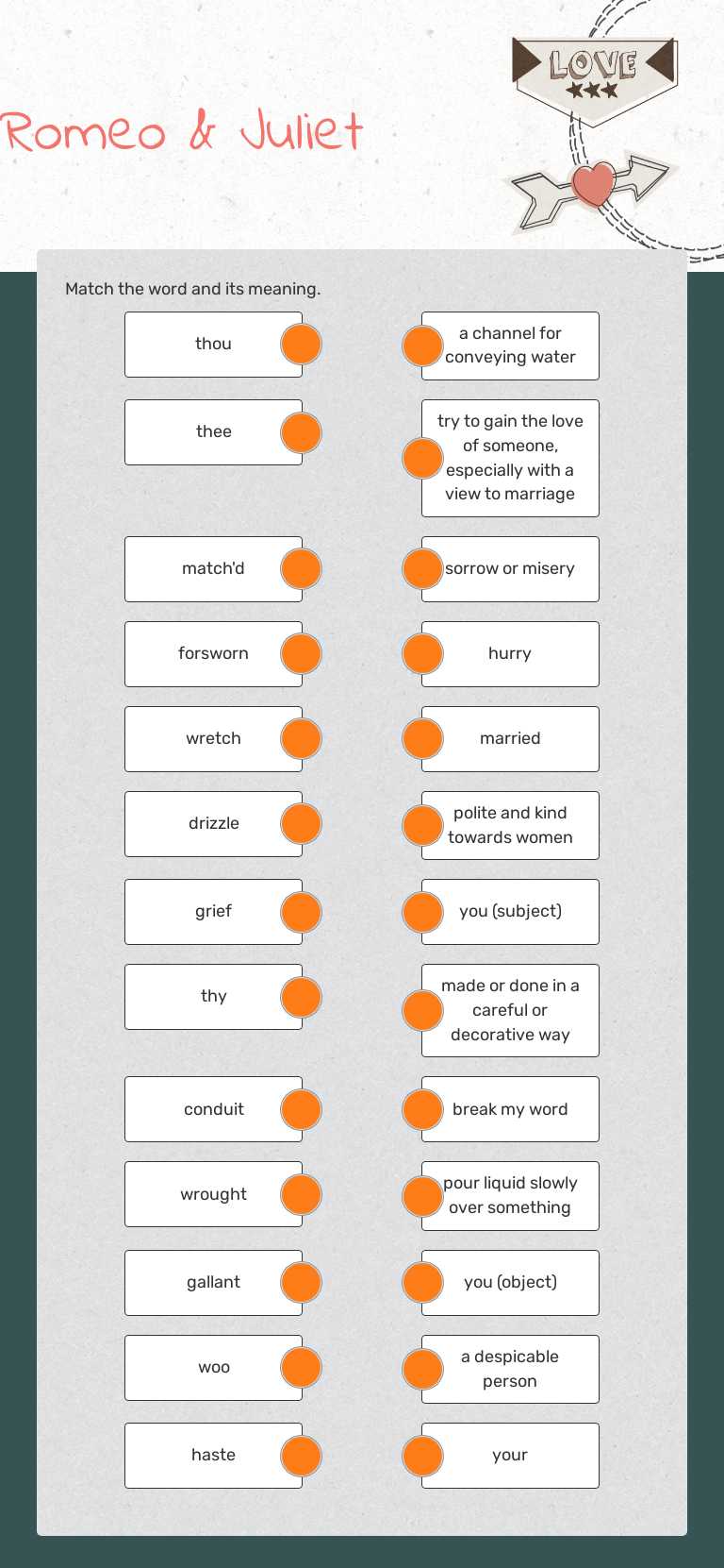Romeo & Juliet worksheet preview image