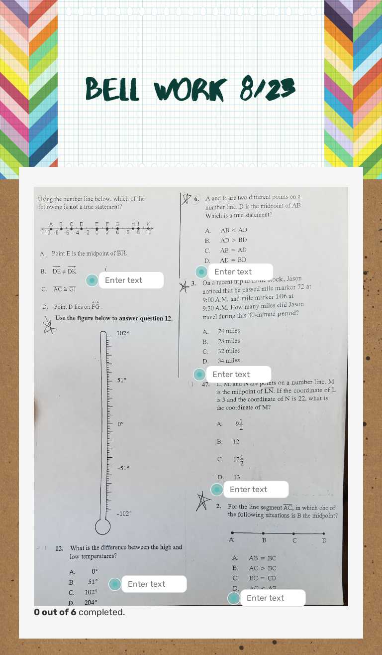 Bell Work 8/23 worksheet preview image