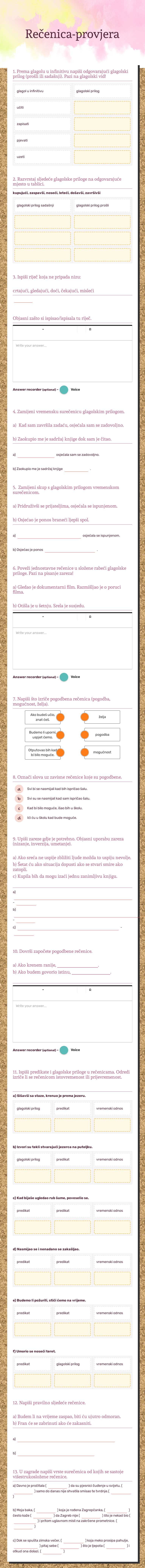 Rečenica-provjera worksheet preview image