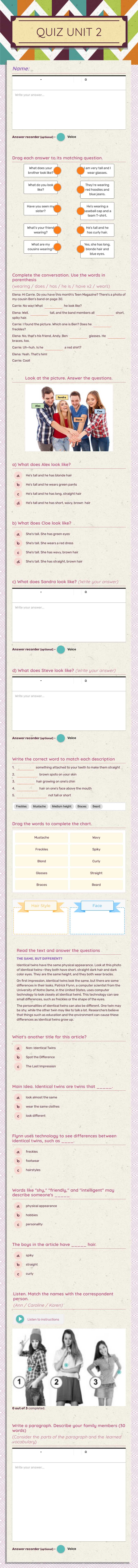 QUIZ
UNIT 2 worksheet preview image
