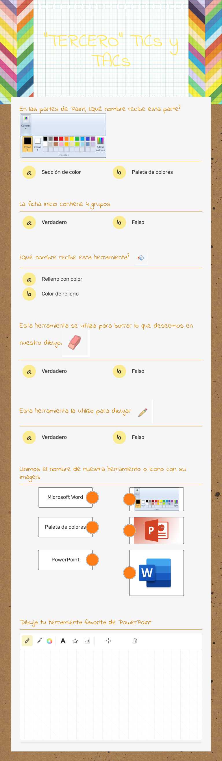 "TERCERO" TICs y TACs worksheet preview image