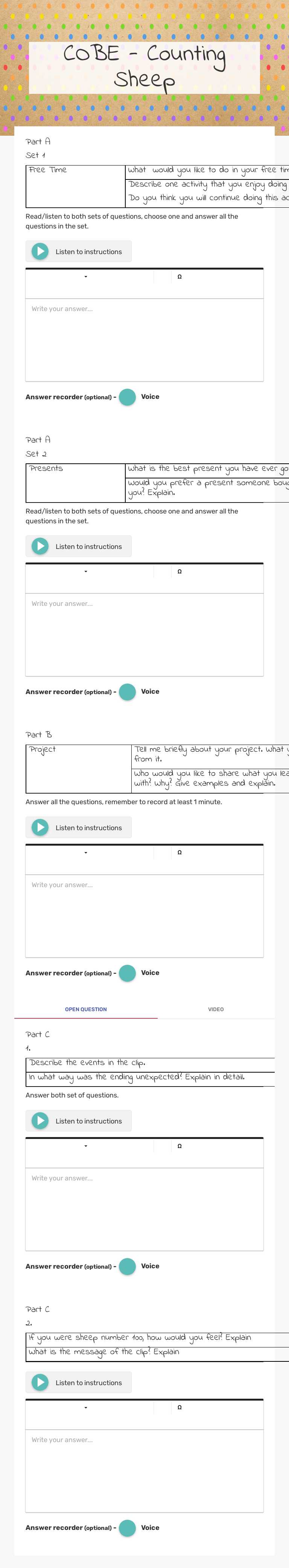 COBE - Counting Sheep worksheet preview image