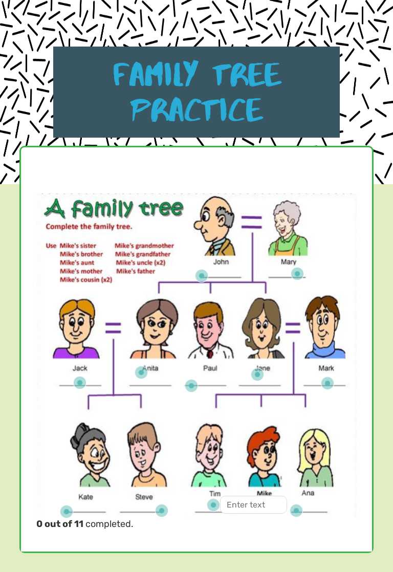Family Tree Practice worksheet preview image