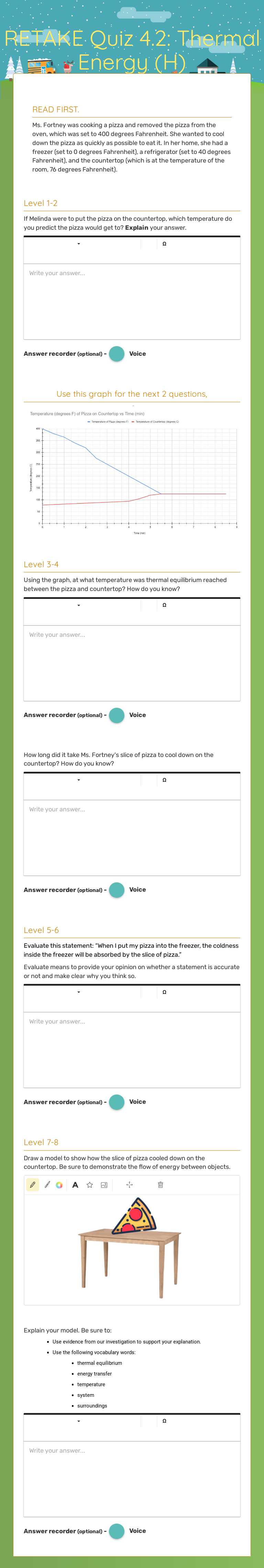 RETAKE Quiz 4.2: Thermal Energy (H) worksheet preview image