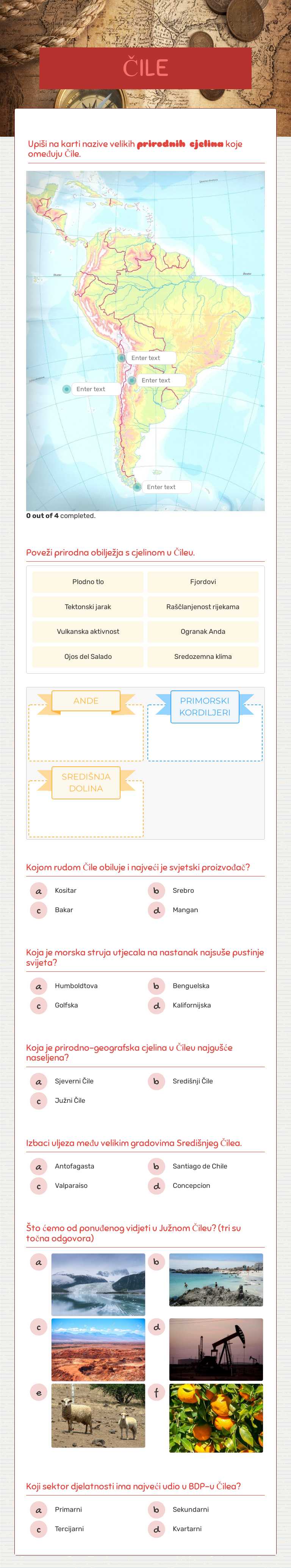 ČILE worksheet preview image