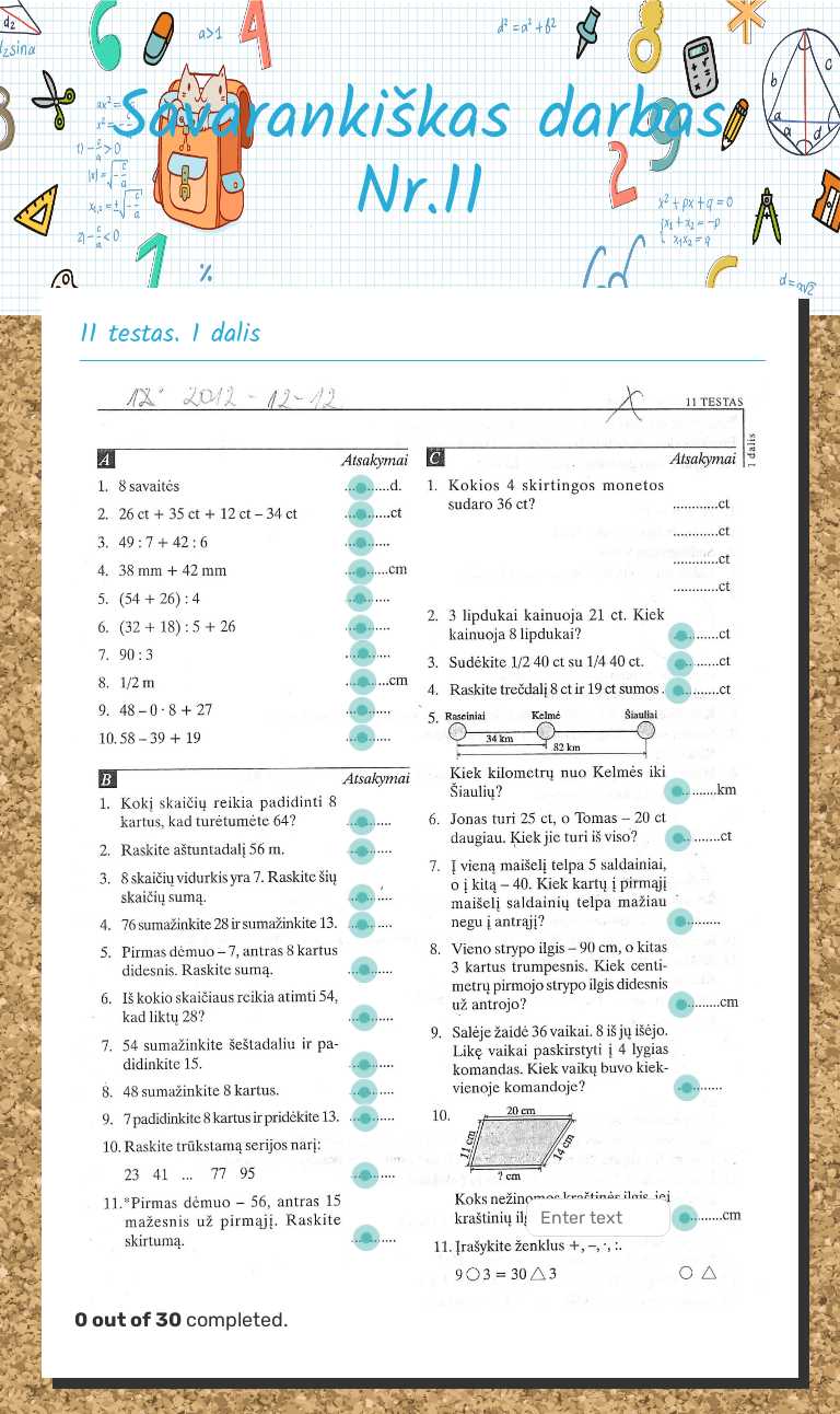 Savarankiškas darbas Nr.11 worksheet preview image