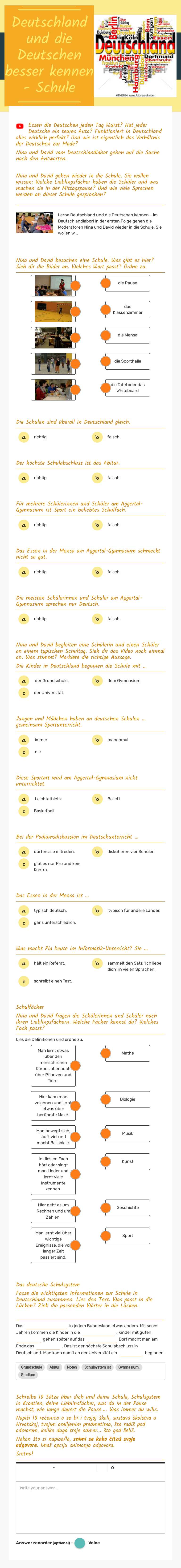 Deutschland und die Deutschen besser kennen - Schule worksheet preview image