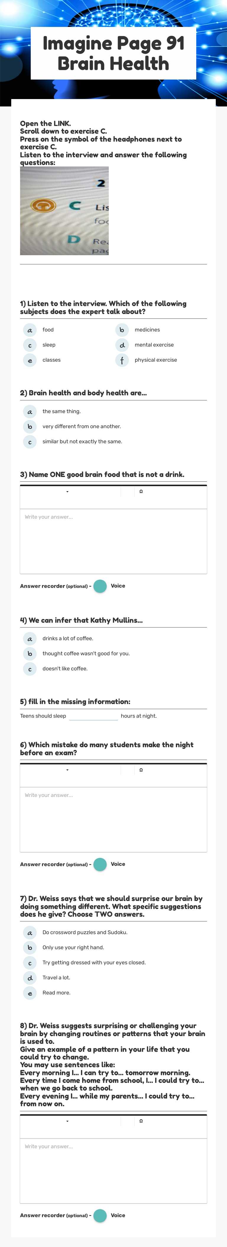 Imagine Page 91
Brain Health worksheet preview image