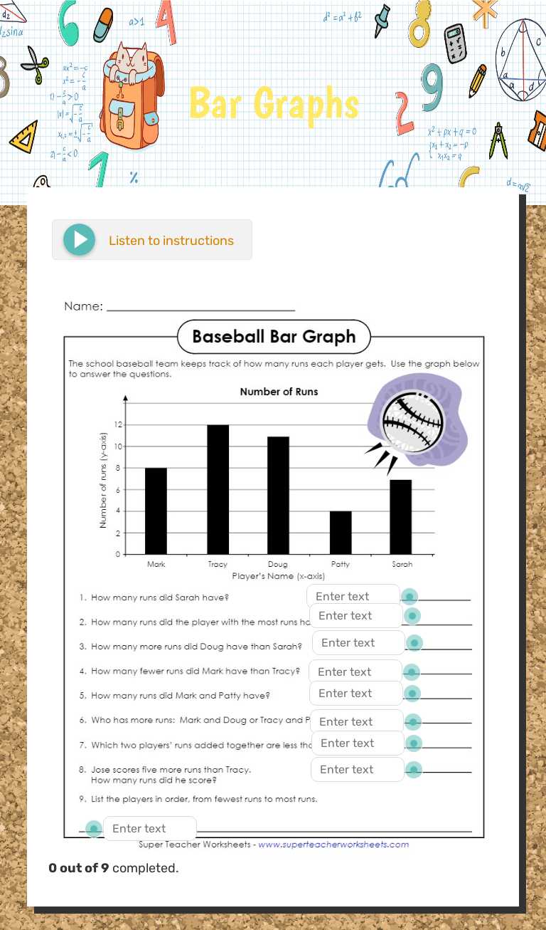 Bar Graphs worksheet preview image