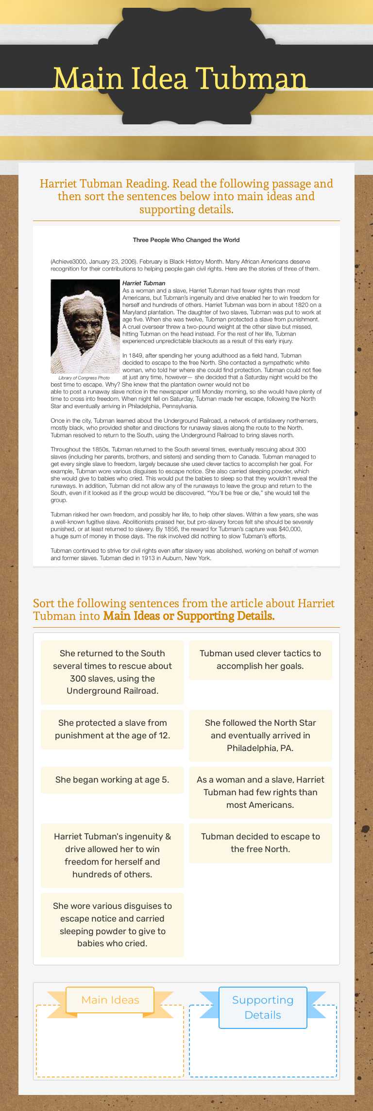 Main Idea
Tubman worksheet preview image