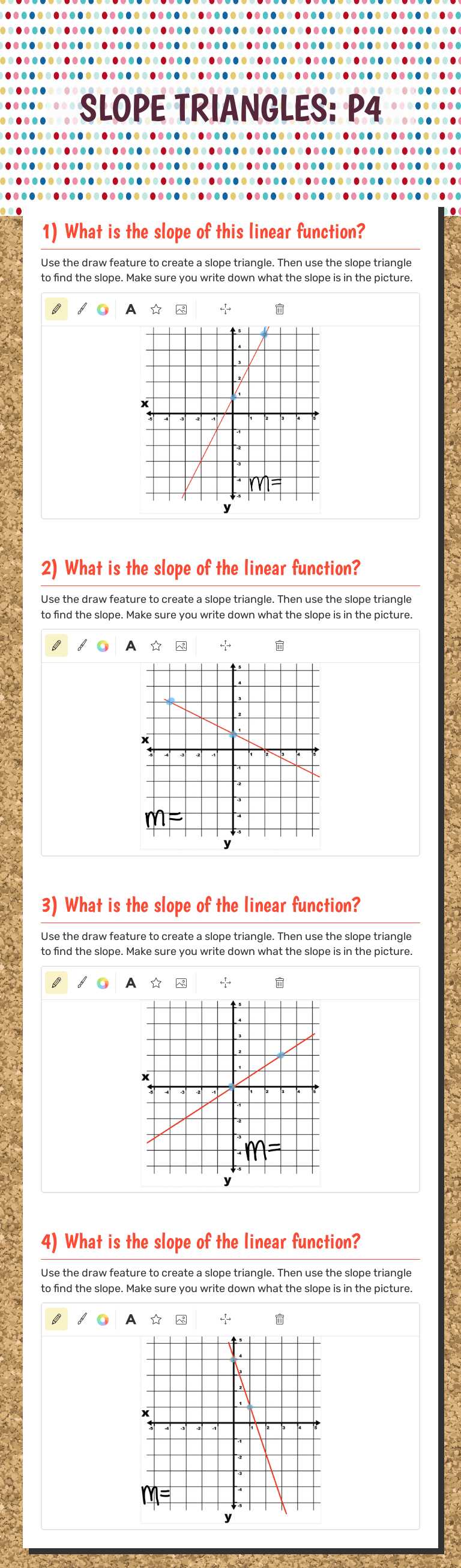 SLOPE TRIANGLES: P4 worksheet preview image