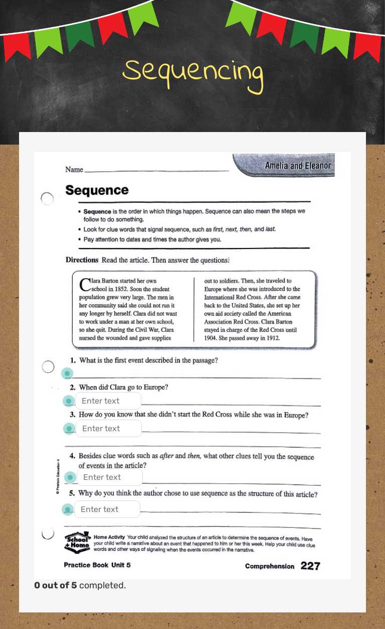 Sequencing worksheet preview image