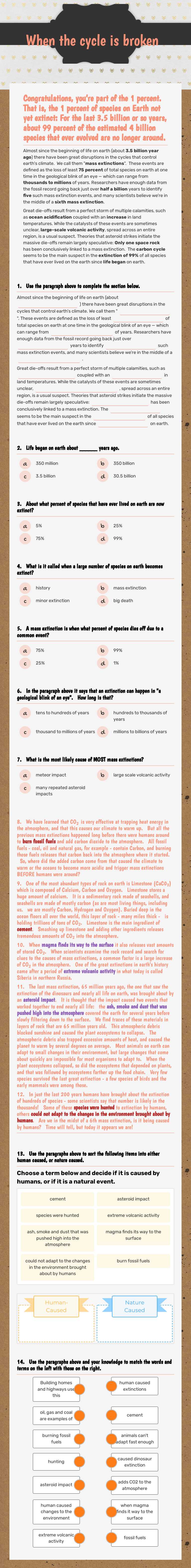 When the cycle is broken worksheet preview image