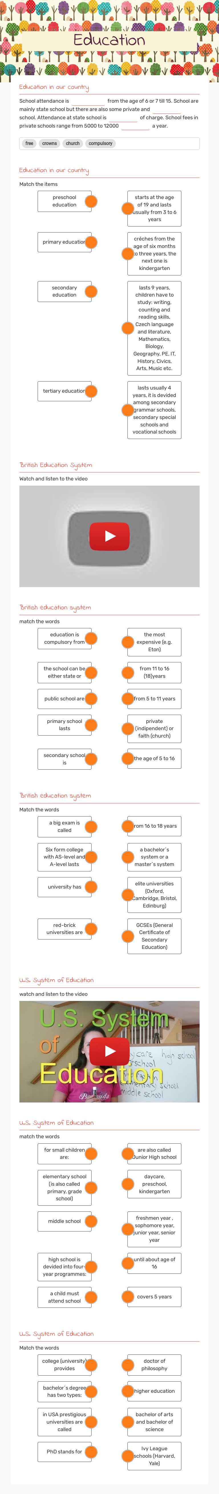 Education worksheet preview image