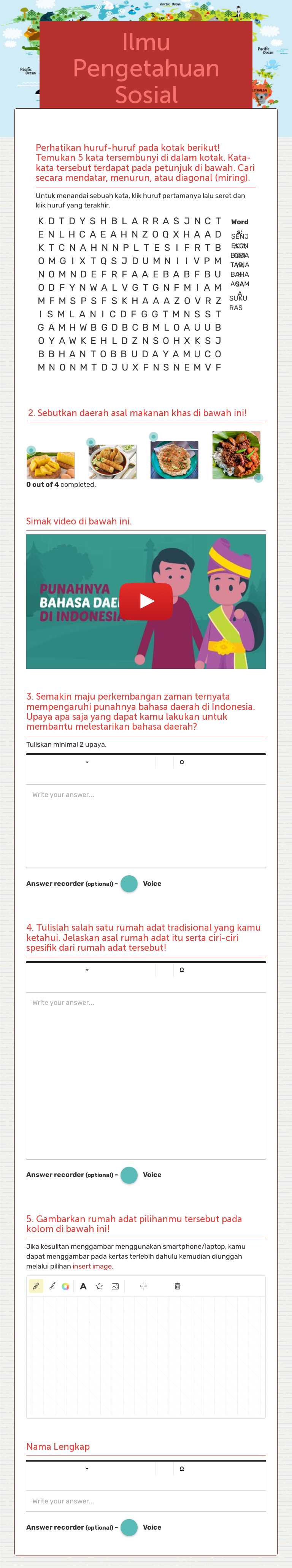 Ilmu Pengetahuan Sosial worksheet preview image