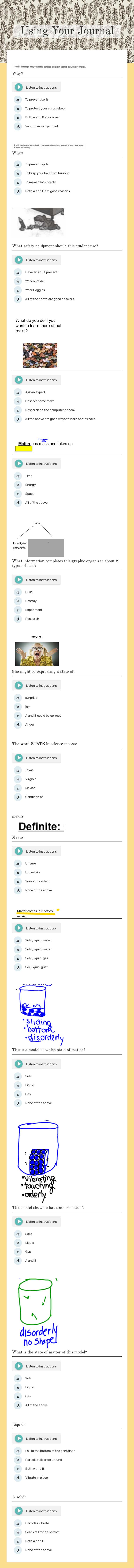 Using Your Journal worksheet preview image