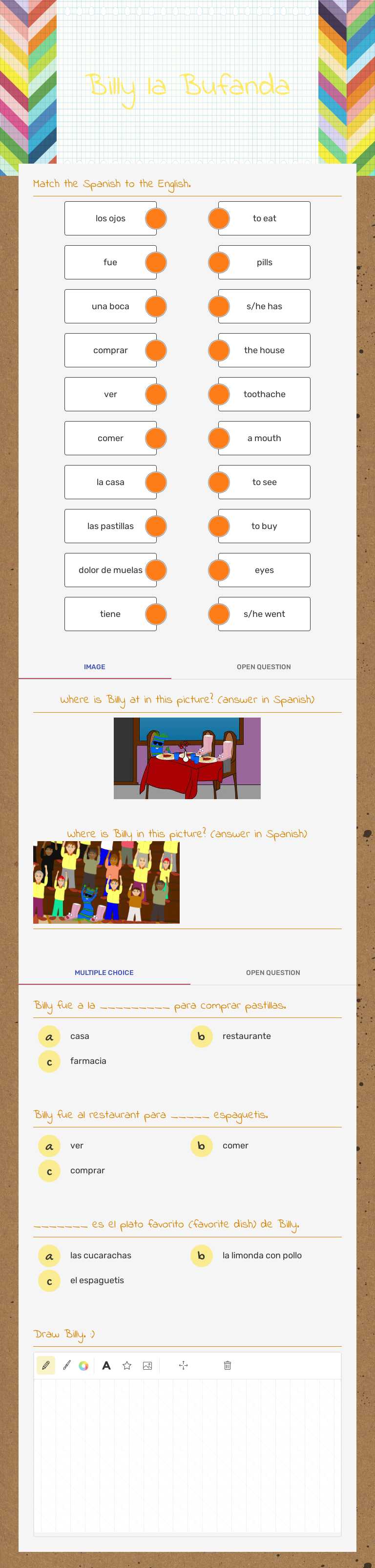 Billy la Bufanda worksheet preview image