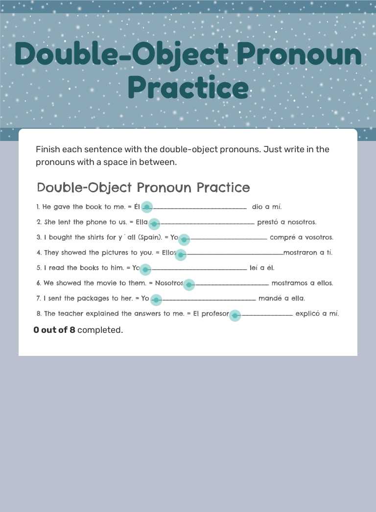 Double-Object Pronoun Practice by Ashley Thompson | Interactive ...