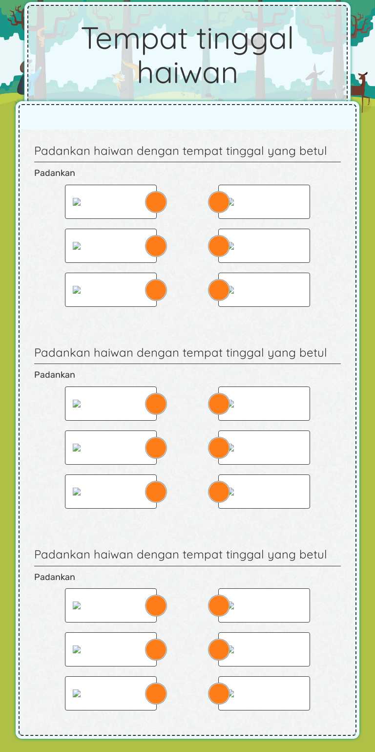 Tempat tinggal haiwan worksheet preview image