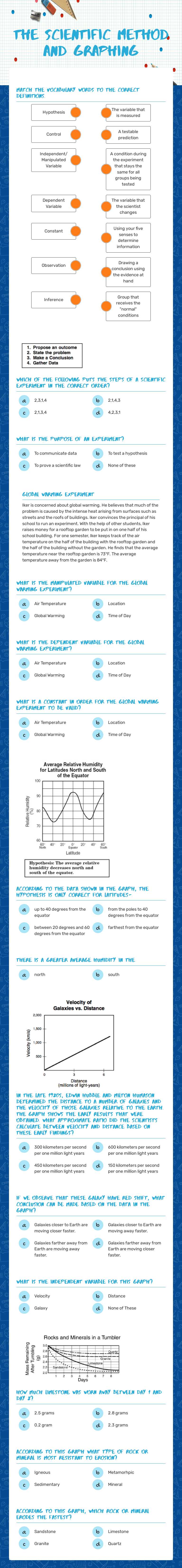 The Scientific method and graphing worksheet preview