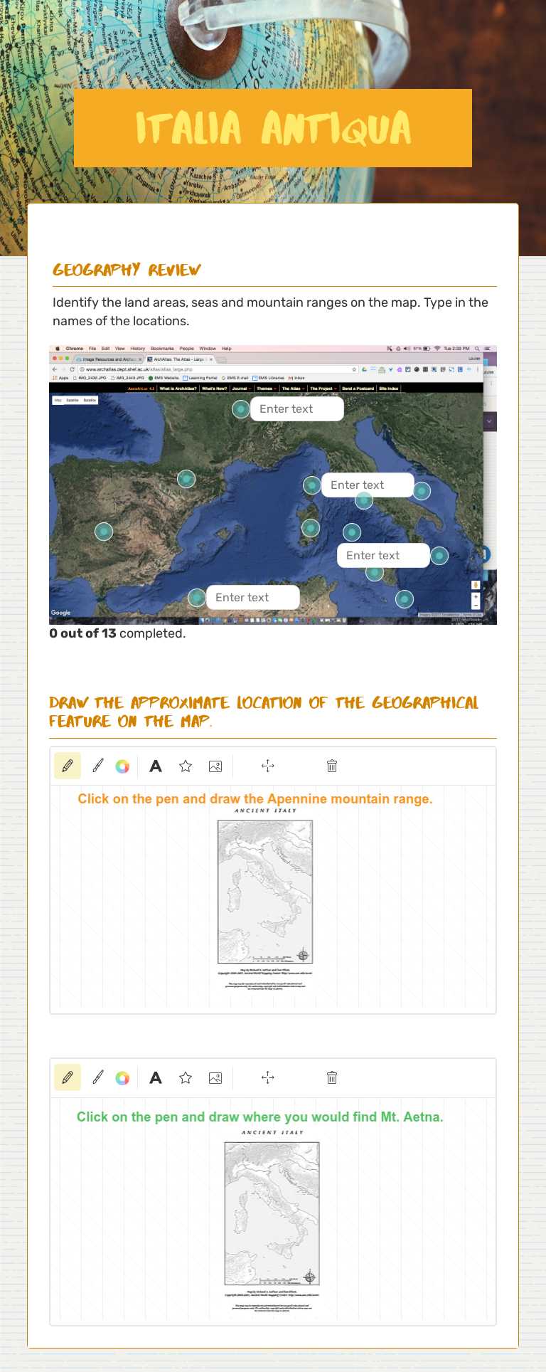ItaliA Antiqua worksheet preview image