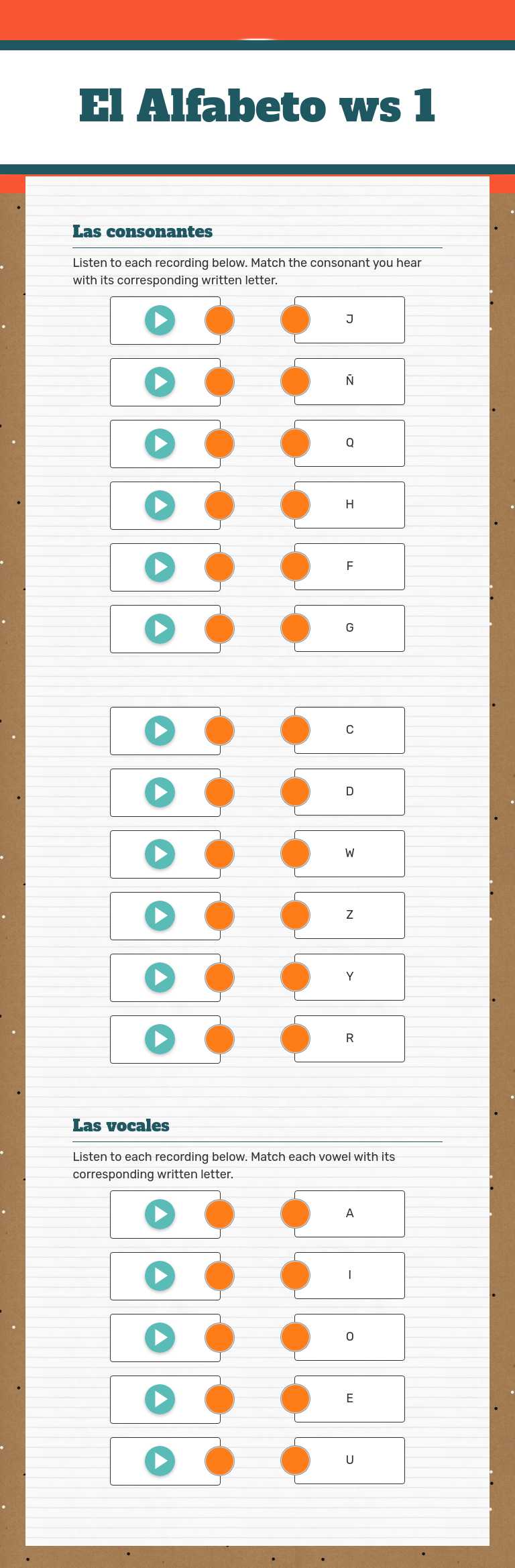 El Alfabeto ws 1 worksheet preview image