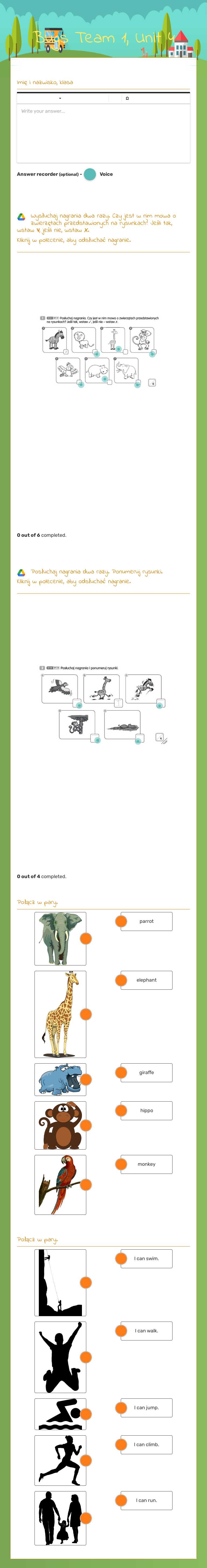 Bugs Team 1, Unit 4 worksheet preview image