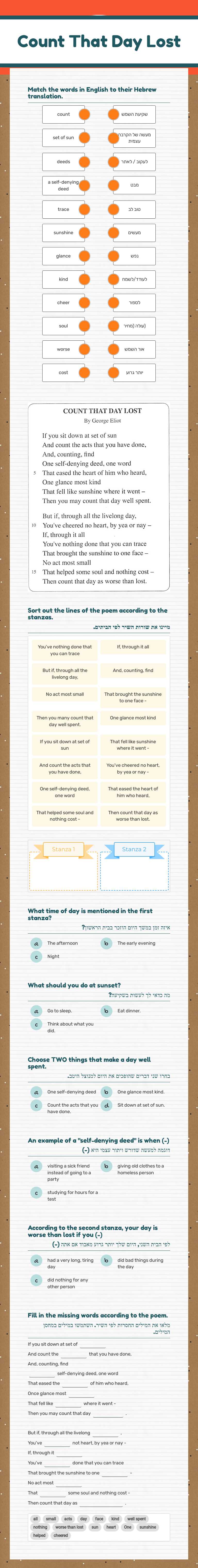 Count That Day Lost Grade 10 worksheet preview