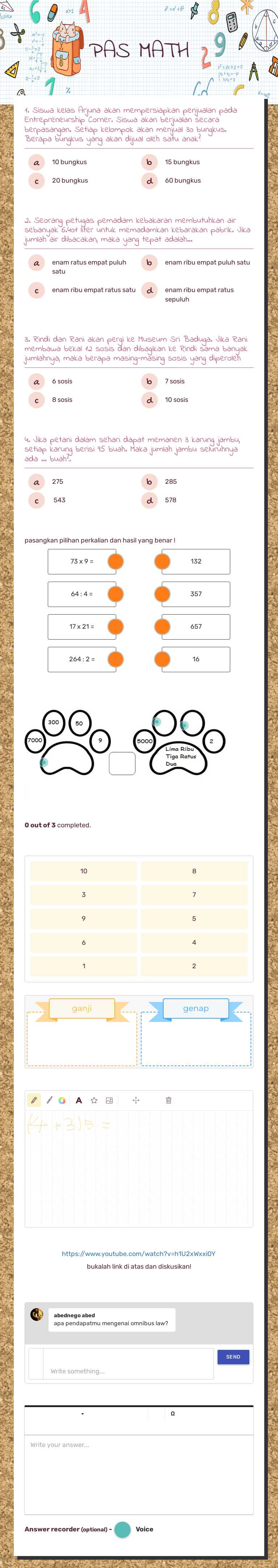 PAS MATH worksheet preview image